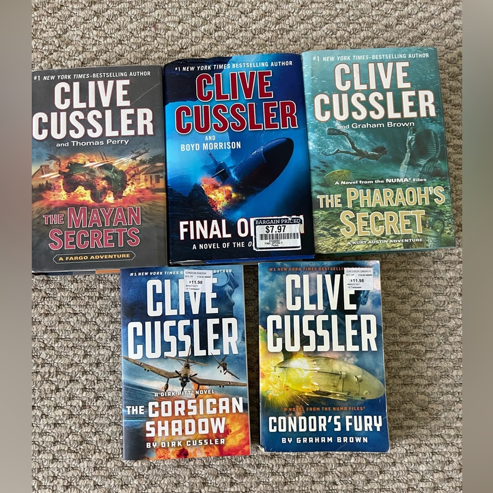 5 Clive Cussler Books